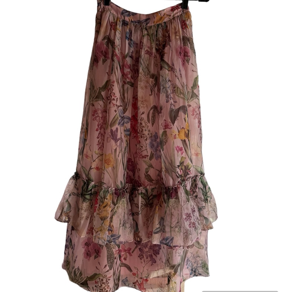 NWT Geisha Designs Ruffled Floral Skirt - Picture 6 of 8